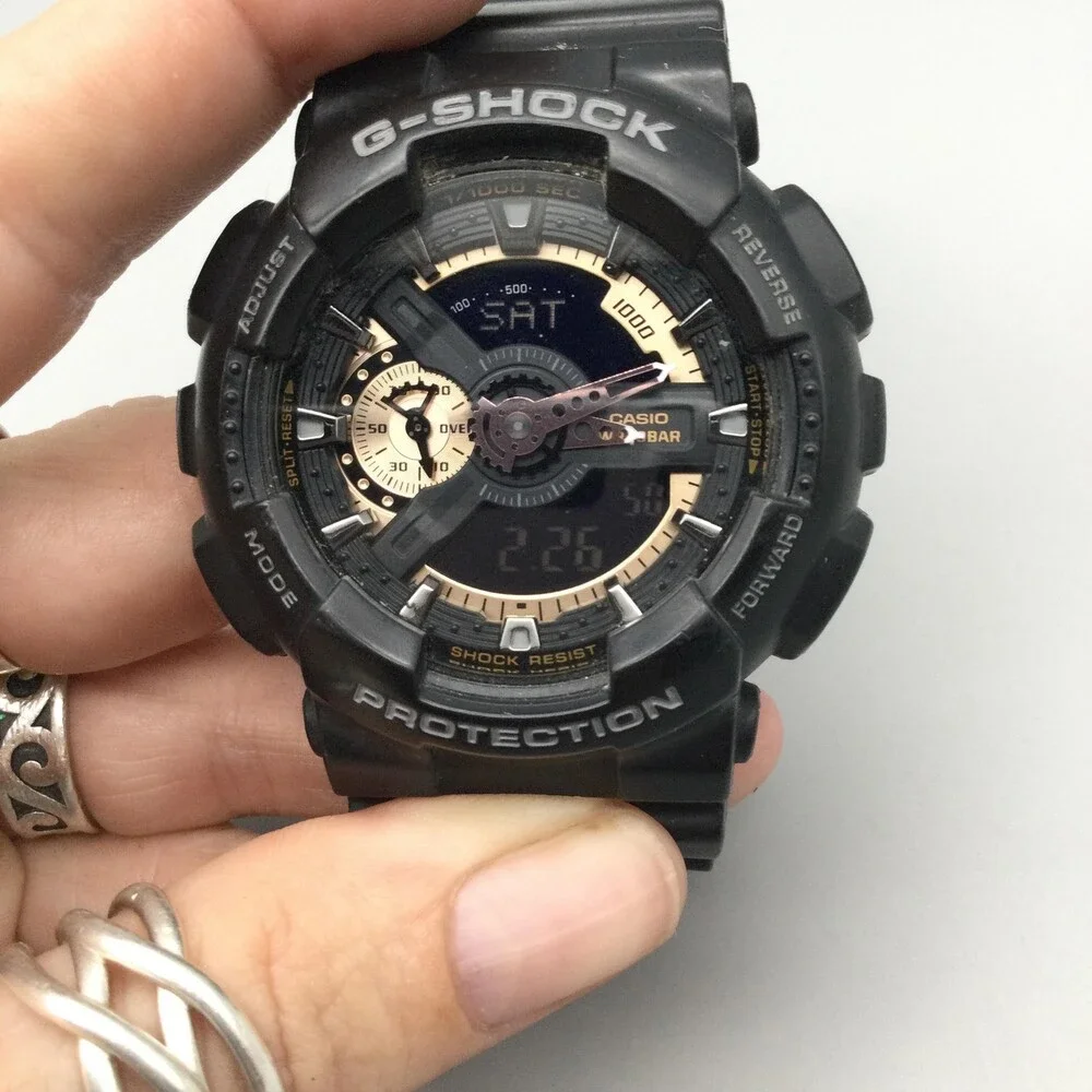Casio G-Shock 5146 GA-110RG Mens Watch 48mm Black Gold 200M New Battery